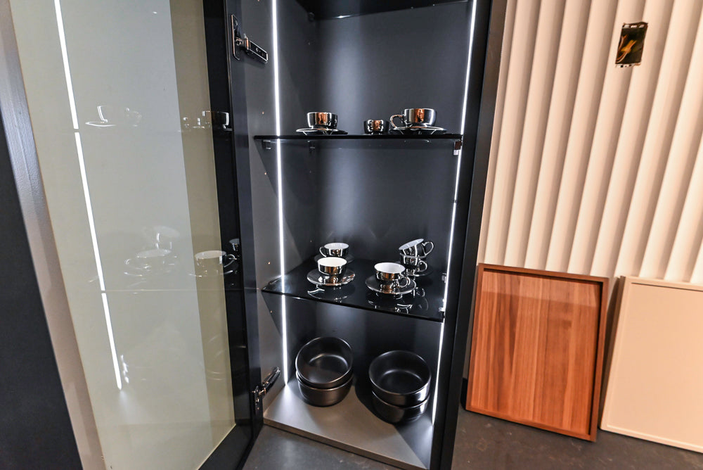 Custom Modern Two Toned Butler's Pantry Wall with Silestone Countertops & Sink