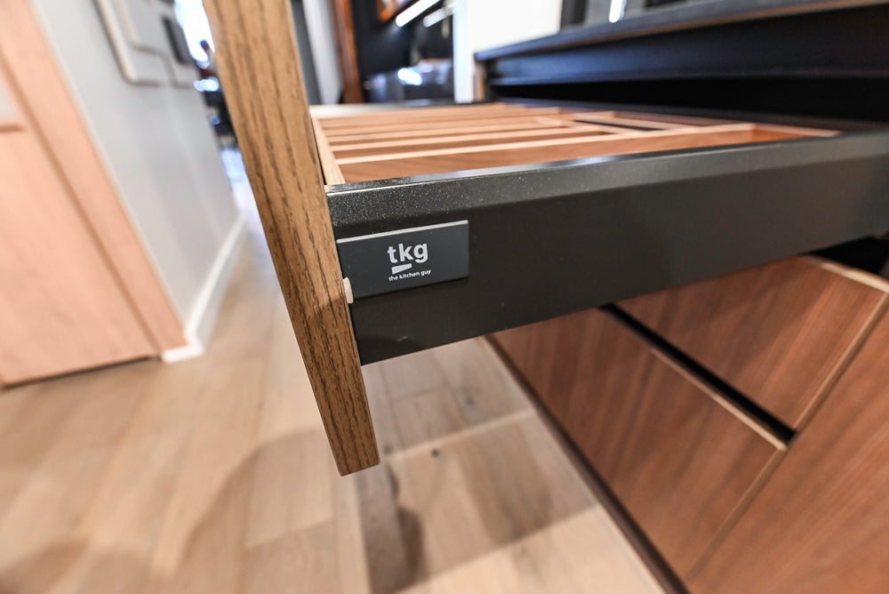 Custom Modern Two Toned Butler's Pantry Wall with Silestone Countertops & Sink