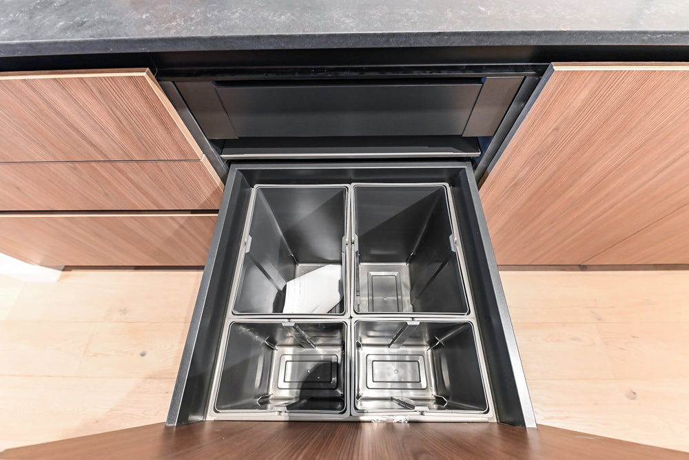Custom Modern Two Toned Butler's Pantry Wall with Silestone Countertops & Sink