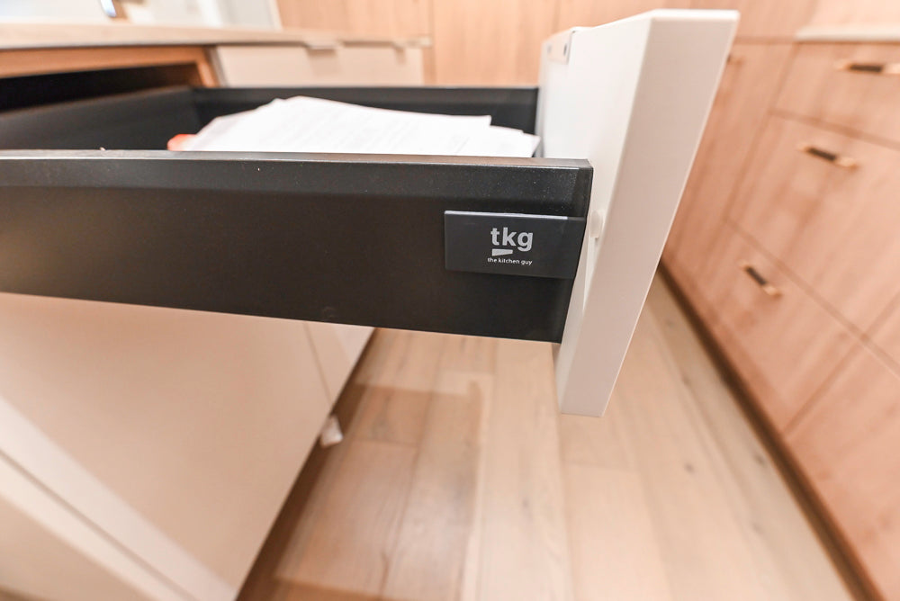 Custom Modern Kitchen with White Oak Look Kitchen Cabinetry with Dekton Countertops