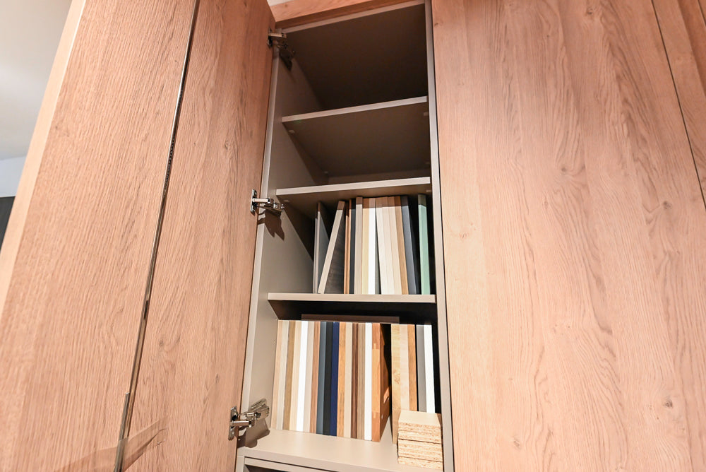 Custom Modern Kitchen with White Oak Look Kitchen Cabinetry with Dekton Countertops