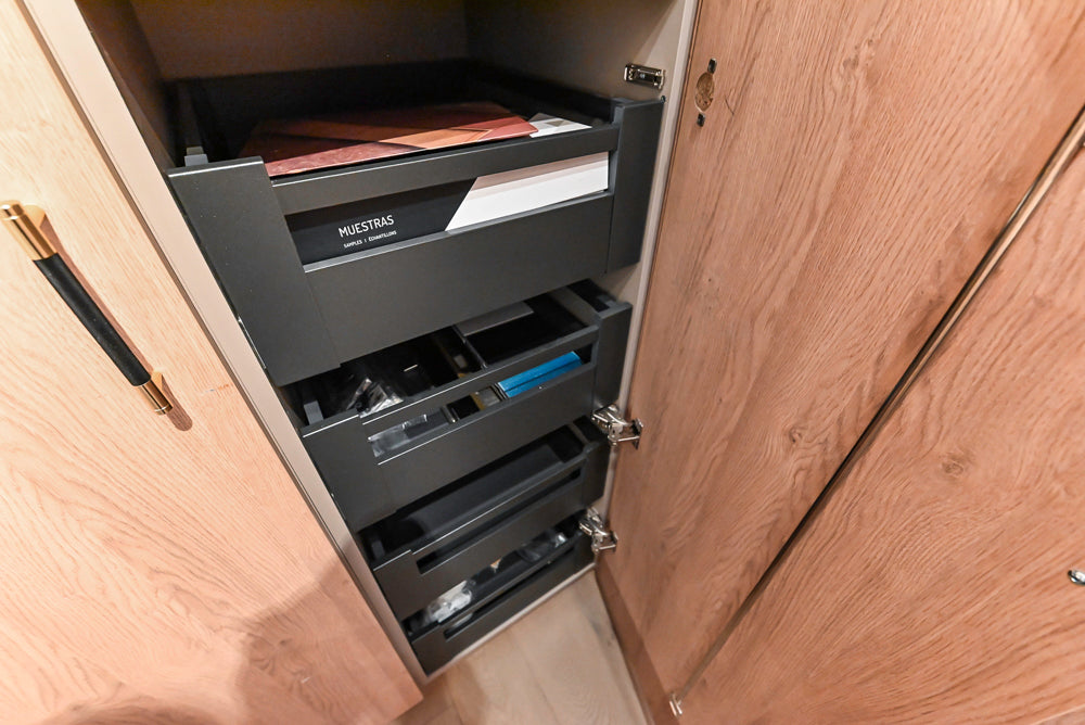 Custom Modern Kitchen with White Oak Look Kitchen Cabinetry with Dekton Countertops