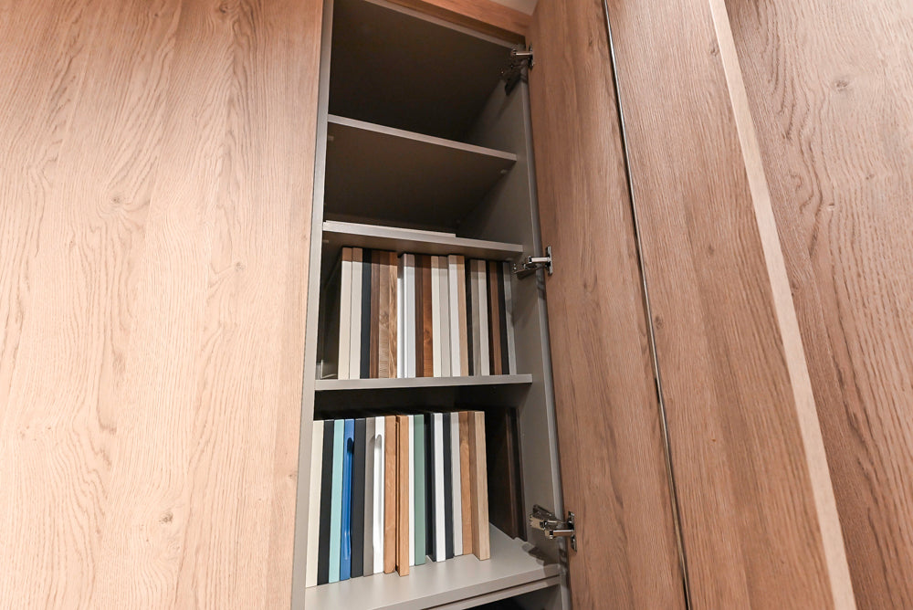 Custom Modern Kitchen with White Oak Look Kitchen Cabinetry with Dekton Countertops