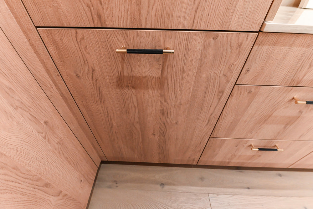 Custom Modern Kitchen with White Oak Look Kitchen Cabinetry with Dekton Countertops