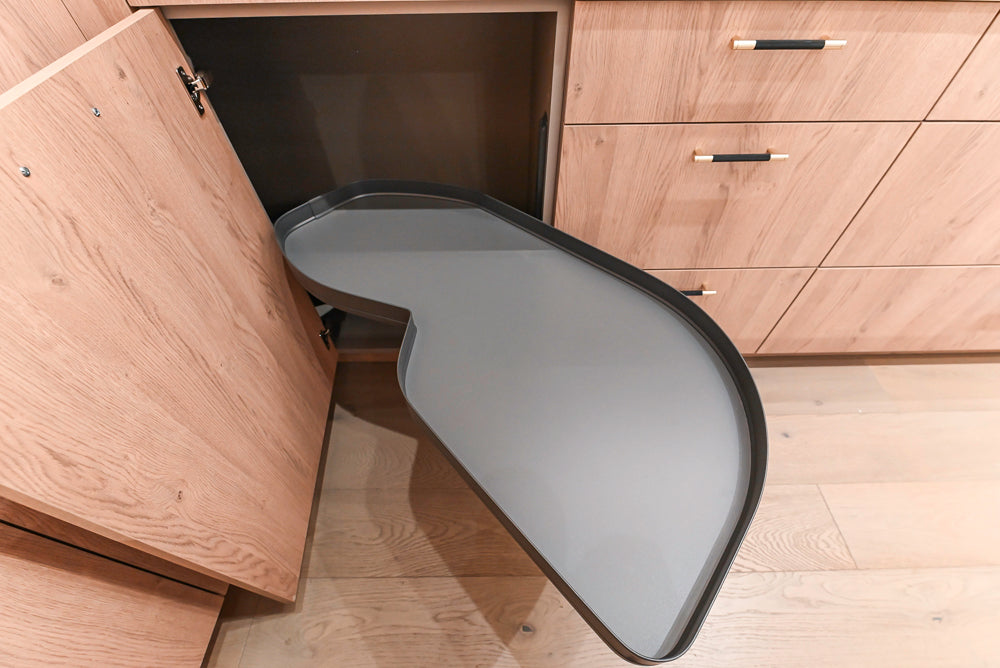 Custom Modern Kitchen with White Oak Look Kitchen Cabinetry with Dekton Countertops