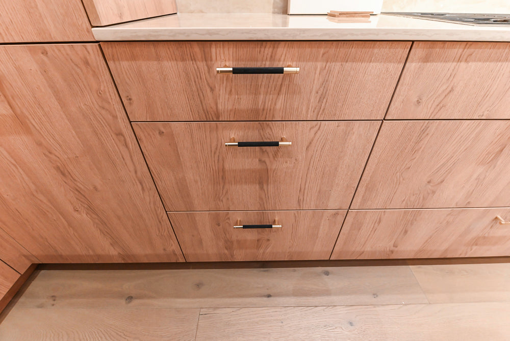 Custom Modern Kitchen with White Oak Look Kitchen Cabinetry with Dekton Countertops