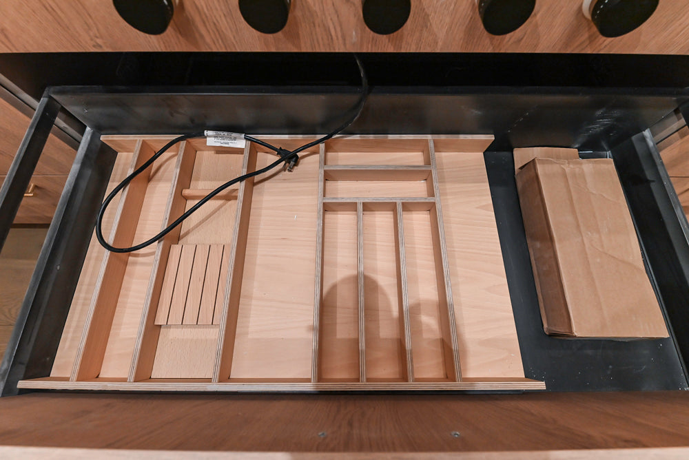 Custom Modern Kitchen with White Oak Look Kitchen Cabinetry with Dekton Countertops