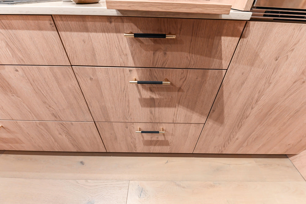 Custom Modern Kitchen with White Oak Look Kitchen Cabinetry with Dekton Countertops