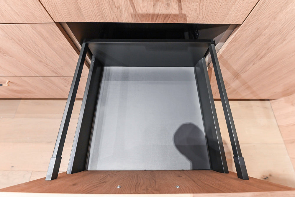 Custom Modern Kitchen with White Oak Look Kitchen Cabinetry with Dekton Countertops