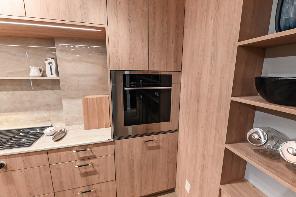 Custom Modern Kitchen with White Oak Look Kitchen Cabinetry with Dekton Countertops