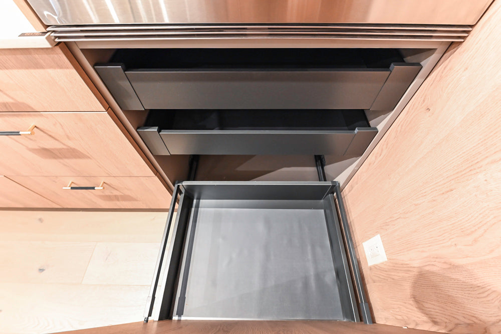 Custom Modern Kitchen with White Oak Look Kitchen Cabinetry with Dekton Countertops