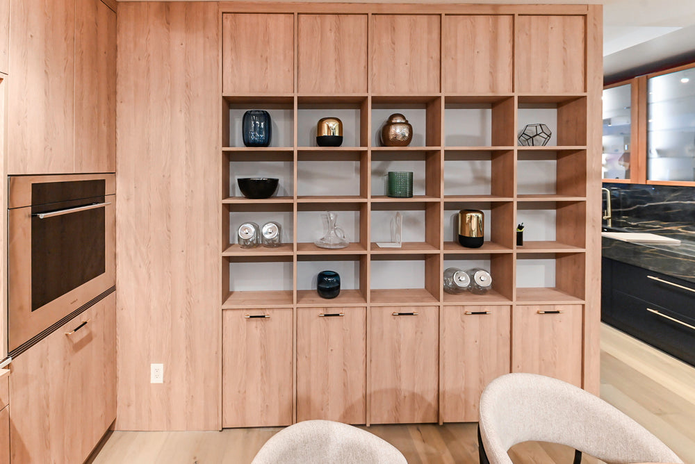 Custom Modern Kitchen with White Oak Look Kitchen Cabinetry with Dekton Countertops