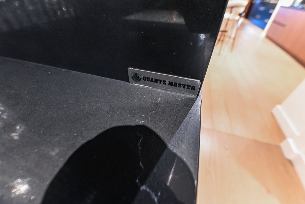 DOCA Modern Gold & Black Cooking Station with Black Quartz Countertops