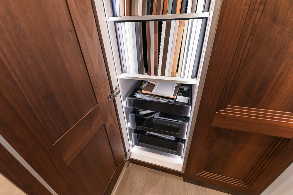 DOCA Modern Brown & White Kitchen with Neolith Island and Countertops