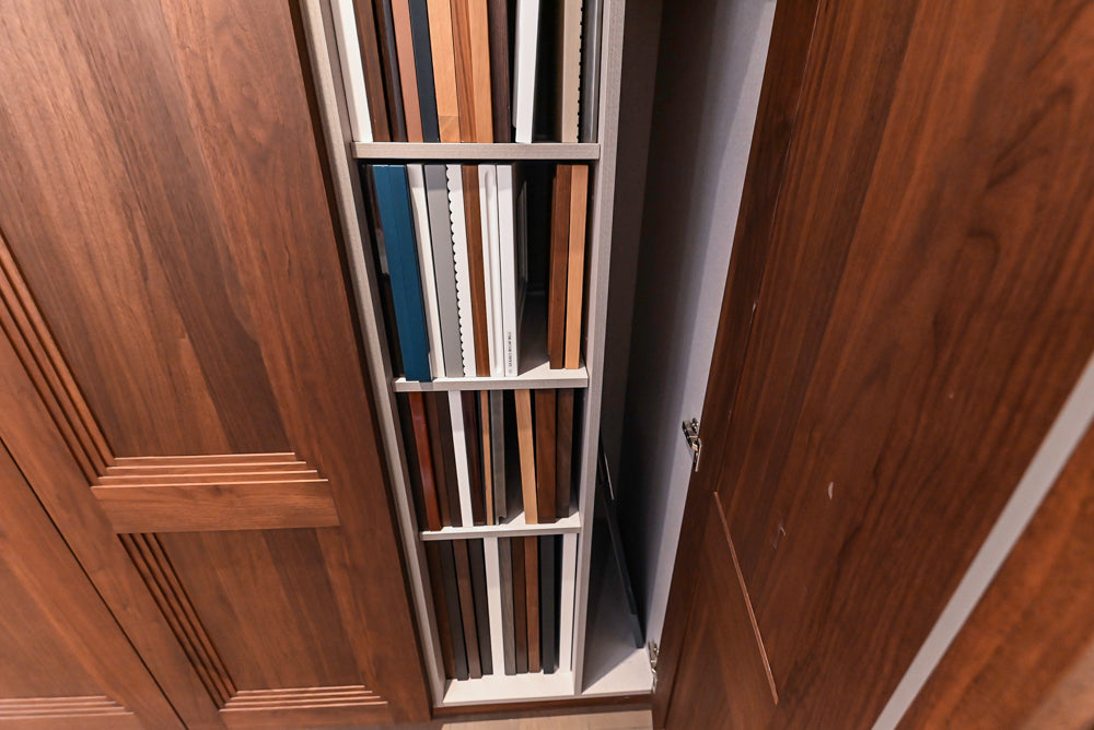 DOCA Modern Brown & White Kitchen with Neolith Island and Countertops
