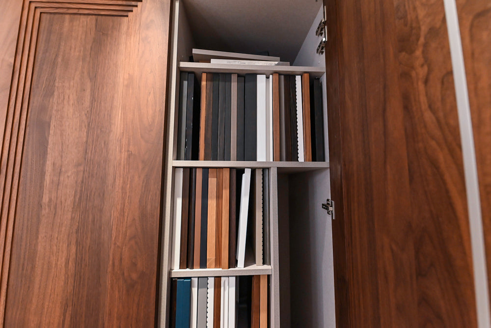 DOCA Modern Brown & White Kitchen with Neolith Island and Countertops