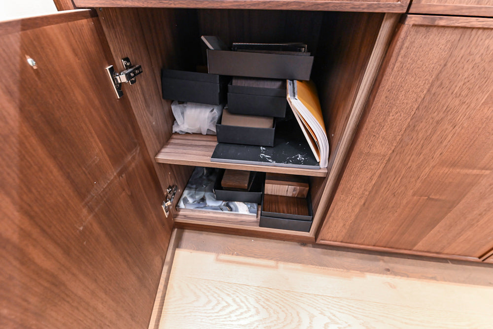 DOCA Modern Brown & White Kitchen with Neolith Island and Countertops