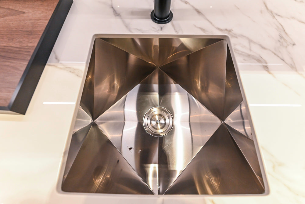 DOCA Modern Brown & White Kitchen with Neolith Island and Countertops