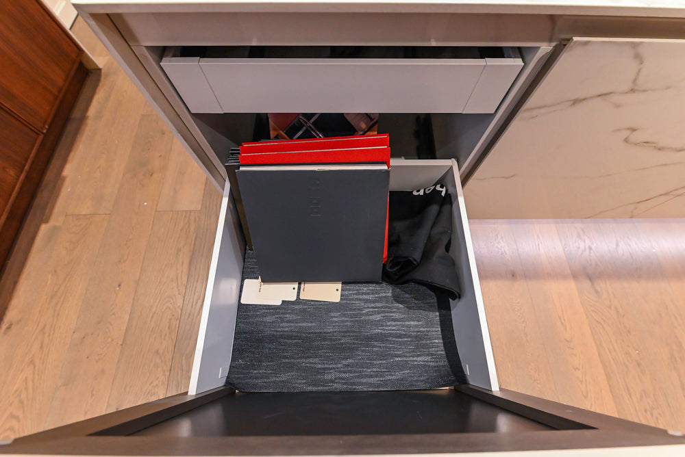 DOCA Modern Brown & White Kitchen with Neolith Island and Countertops