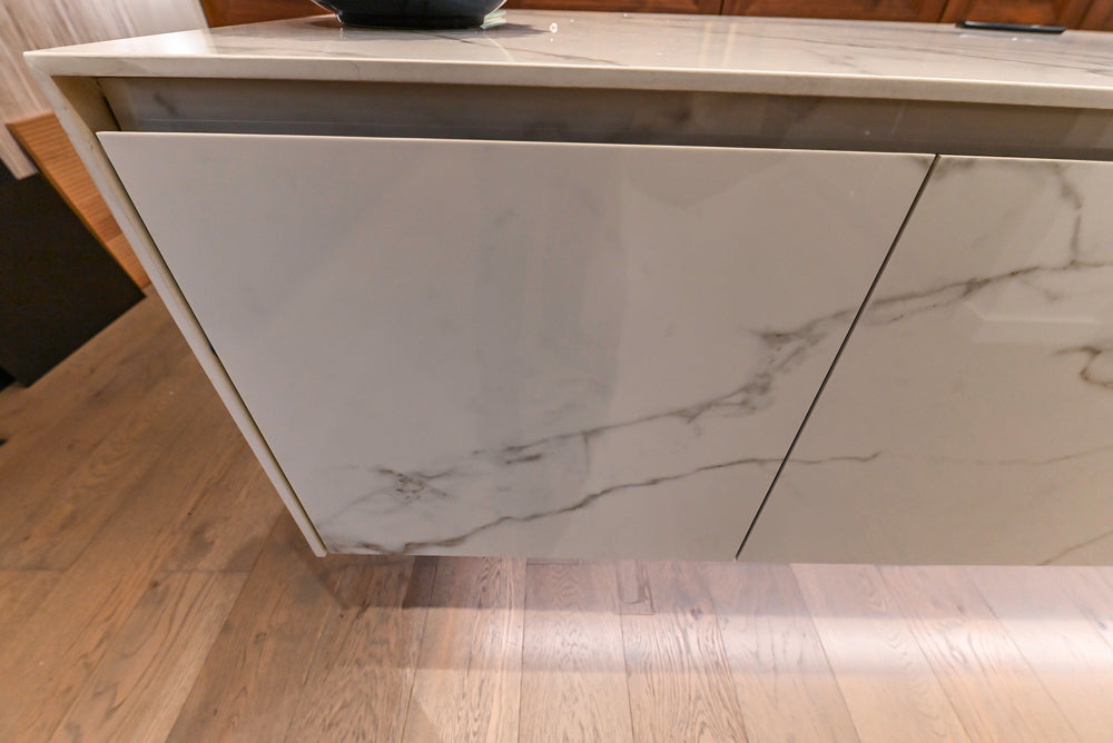 DOCA Modern Brown & White Kitchen with Neolith Island and Countertops