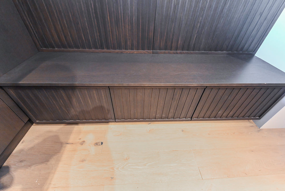 DOCA Modern Classic Brown Wood Veneer Kitchen Cabinets with Neolith Countertops