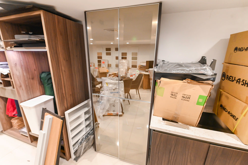 Custom Modern Kitchen Corner with Quartz Countertops, Sink and Faucet