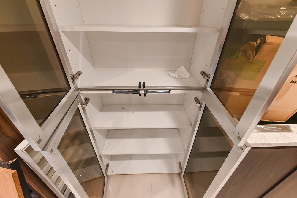 Custom Modern Kitchen Corner with Quartz Countertops, Sink and Faucet