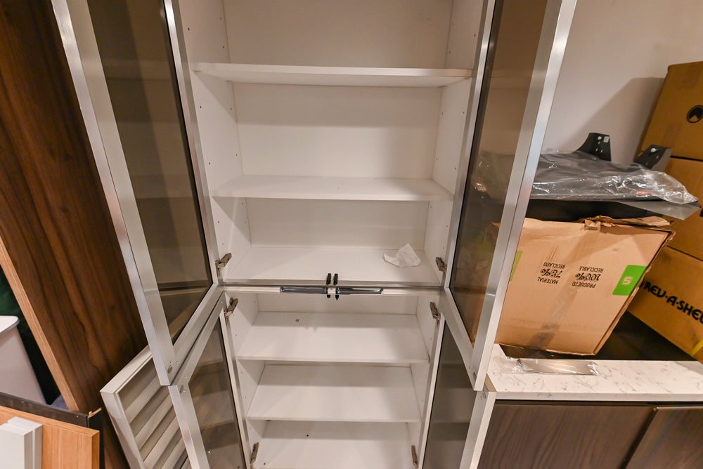 Custom Modern Kitchen Corner with Quartz Countertops, Sink and Faucet