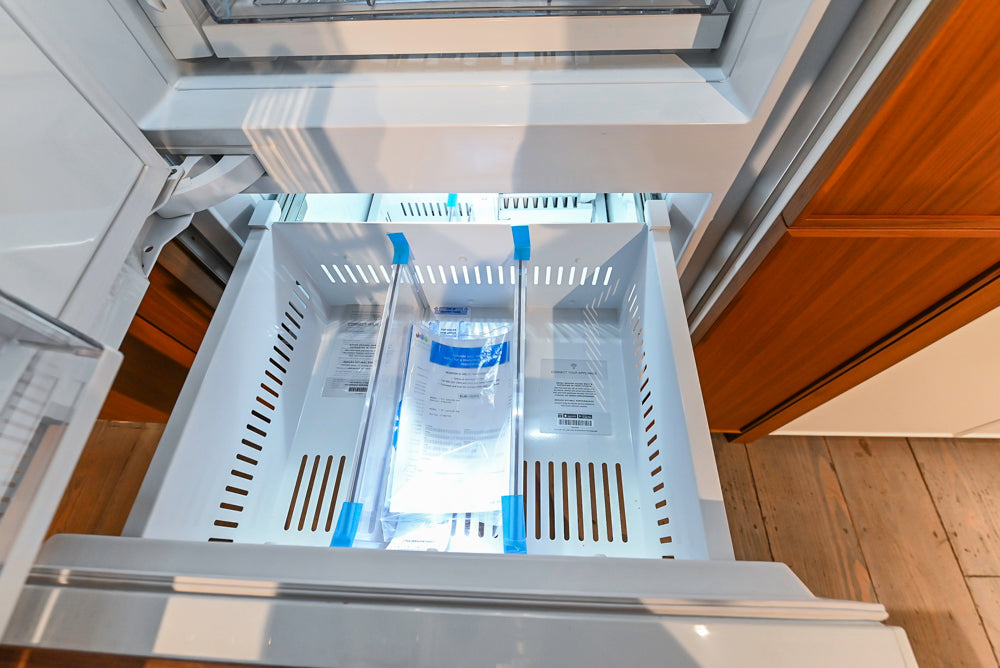 Aster Cucine Modern Two-Tone Kitchen with Dekton Countertops, Wolf Range & Sub-Zero Refrigerator