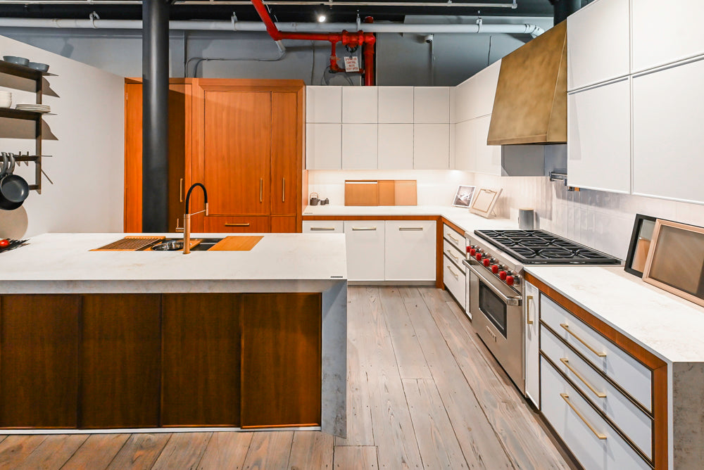 Aster Cucine Modern Two-Tone Kitchen with Dekton Countertops and Wolf Range