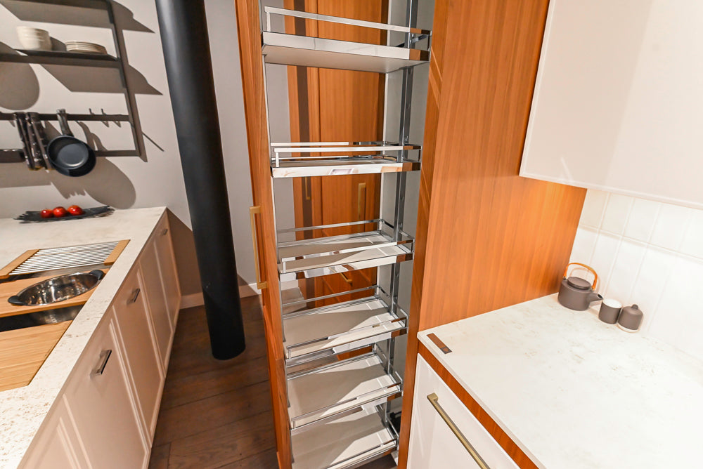 Aster Cucine Modern Two-Tone Kitchen with Dekton Countertops, Wolf Range & Sub-Zero Refrigerator