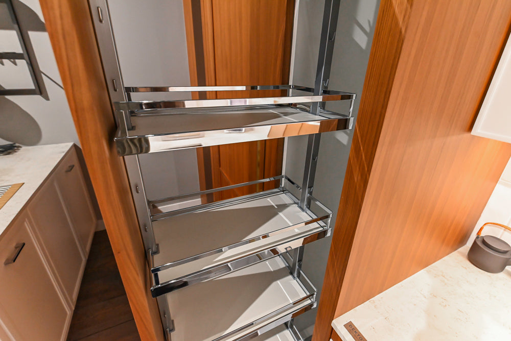 Aster Cucine Modern Two-Tone Kitchen with Dekton Countertops, Wolf Range & Sub-Zero Refrigerator