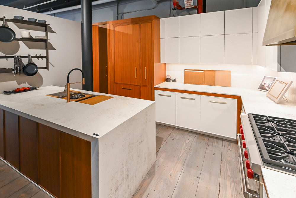 Aster Cucine Modern Two-Tone Kitchen with Dekton Countertops and Wolf Range
