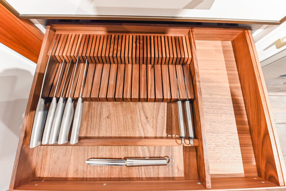 Aster Cucine Modern Two-Tone Kitchen with Dekton Countertops, Wolf Range & Sub-Zero Refrigerator