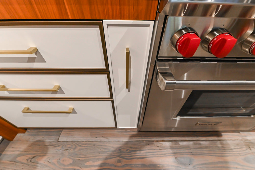 Aster Cucine Modern Two-Tone Kitchen with Dekton Countertops, Wolf Range & Sub-Zero Refrigerator