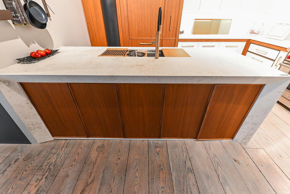 Aster Cucine Modern Two-Tone Kitchen with Dekton Countertops and Wolf Range