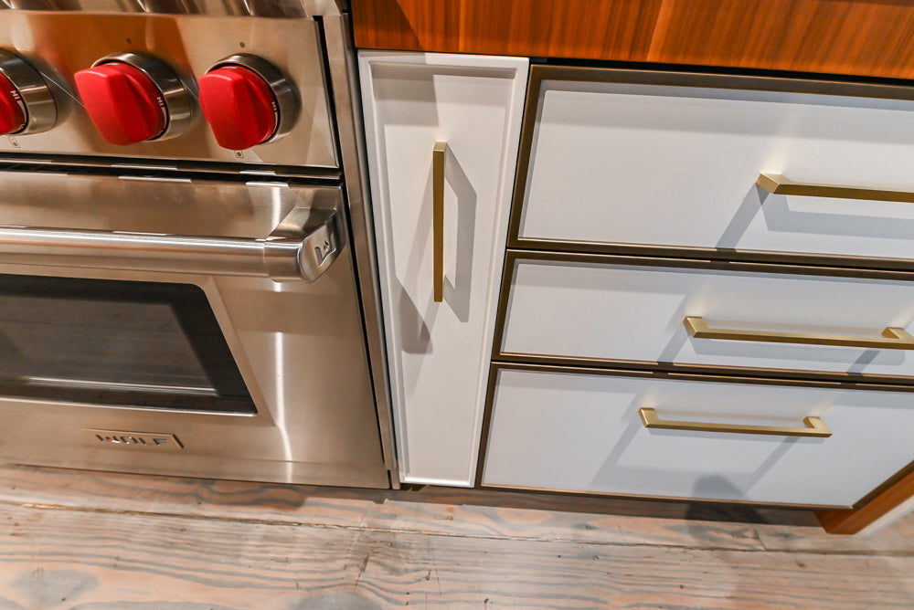 Aster Cucine Modern Two-Tone Kitchen with Dekton Countertops, Wolf Range & Sub-Zero Refrigerator