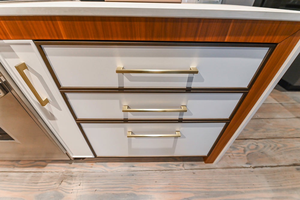 Aster Cucine Modern Two-Tone Kitchen with Dekton Countertops, Wolf Range & Sub-Zero Refrigerator