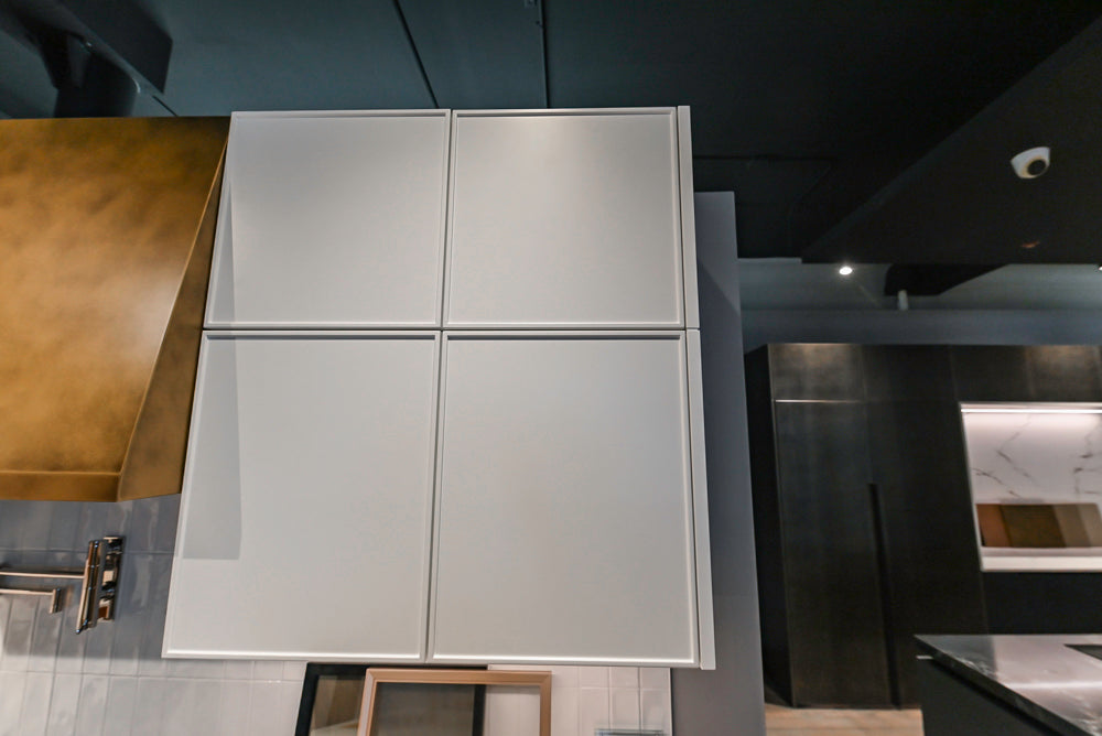 Aster Cucine Modern Two-Tone Kitchen with Dekton Countertops, Wolf Range & Sub-Zero Refrigerator