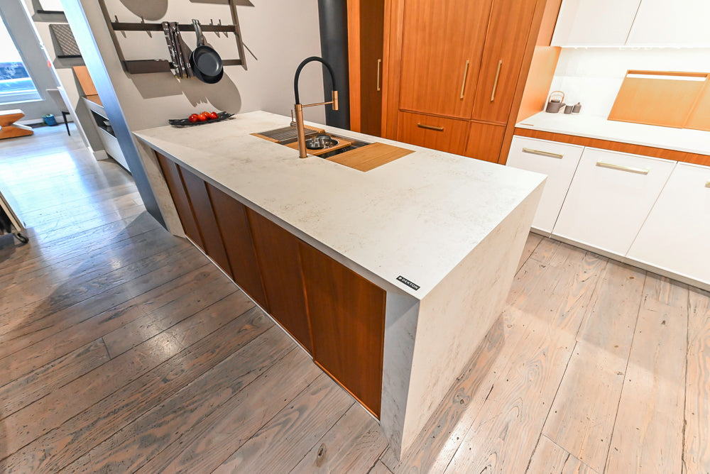 Aster Cucine Modern Two-Tone Kitchen with Dekton Countertops and Wolf Range