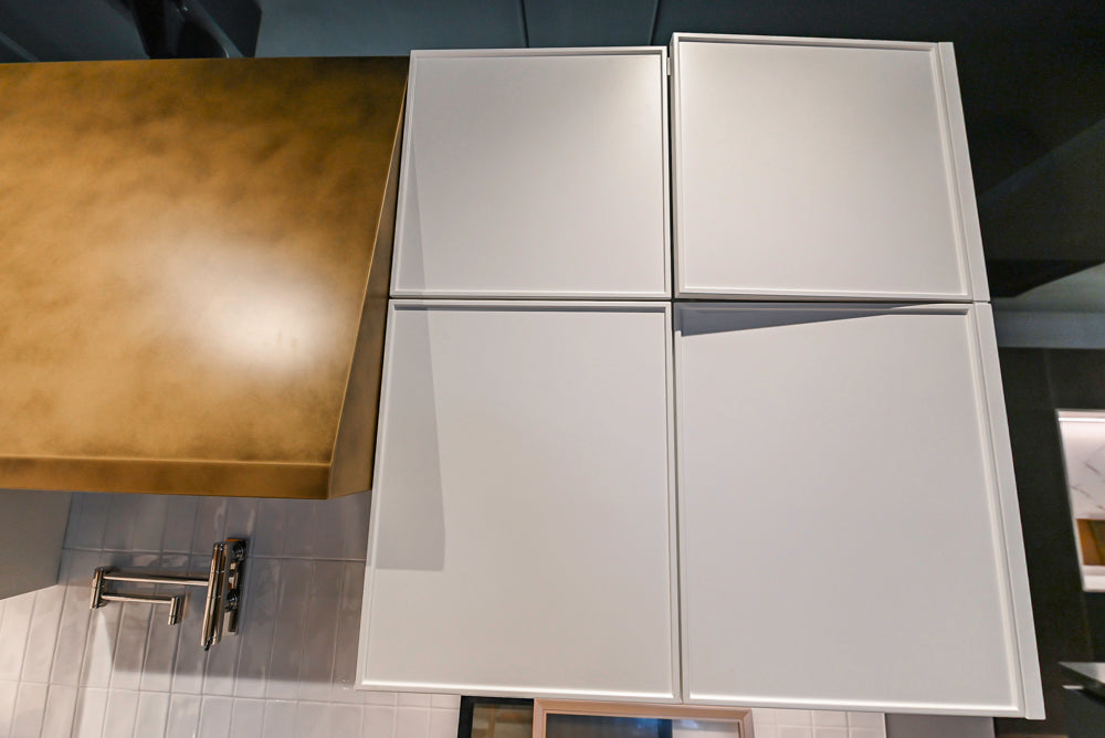 Aster Cucine Modern Two-Tone Kitchen with Dekton Countertops, Wolf Range & Sub-Zero Refrigerator