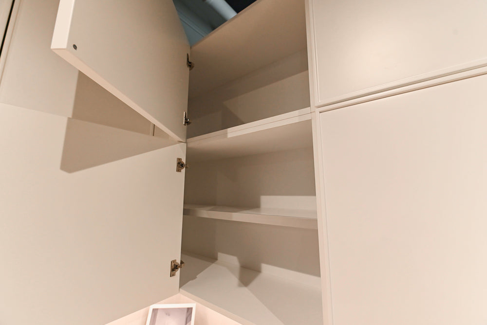 Aster Cucine Modern Two-Tone Kitchen with Dekton Countertops, Wolf Range & Sub-Zero Refrigerator