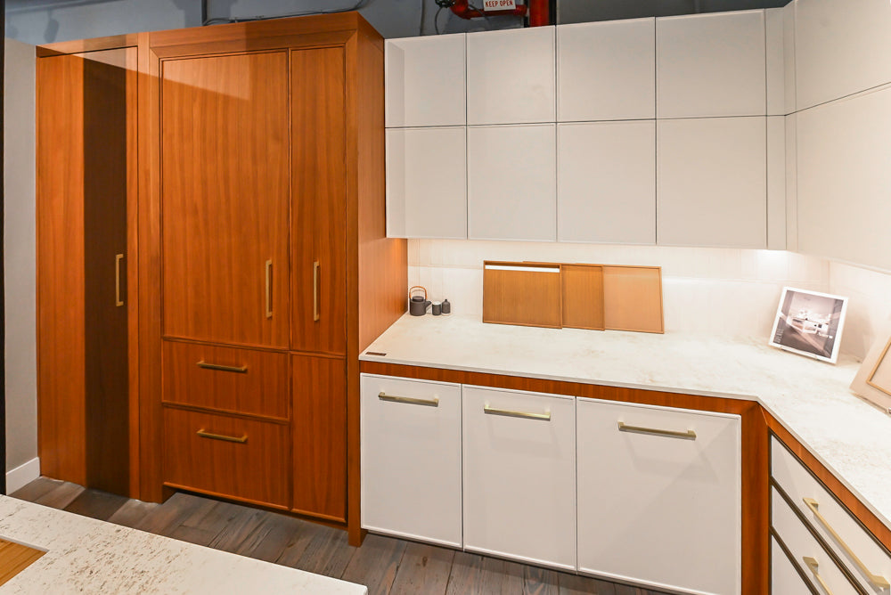 Aster Cucine Modern Two-Tone Kitchen with Dekton Countertops and Wolf Range