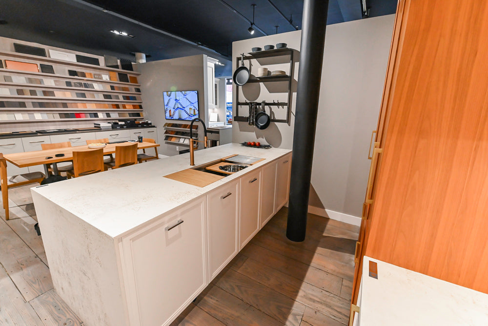 Aster Cucine Modern Two-Tone Kitchen with Dekton Countertops and Wolf Range