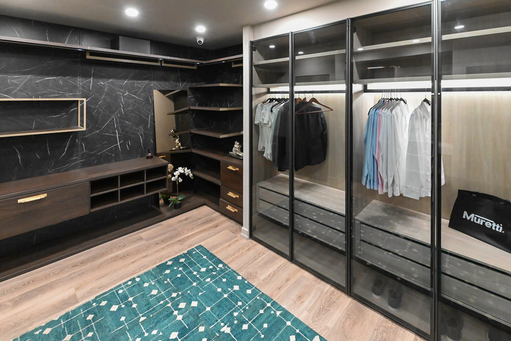 Muretti Modern Aluminum Framed Showroom Display Built-In Wardrobe Closet System