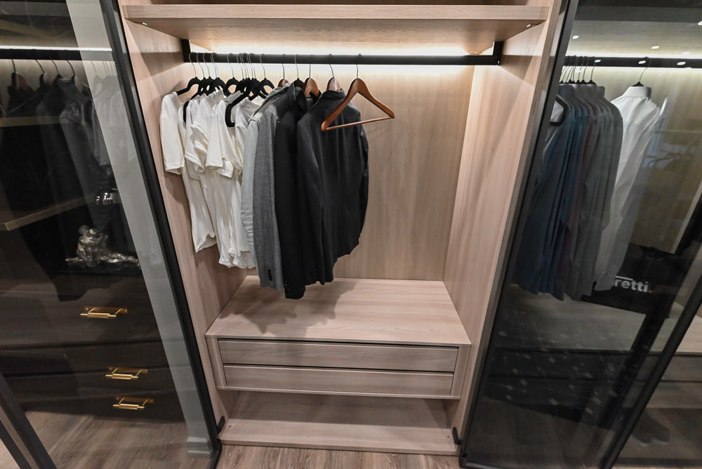 Muretti Modern Aluminum Framed Built-In Wardrobe Closet System