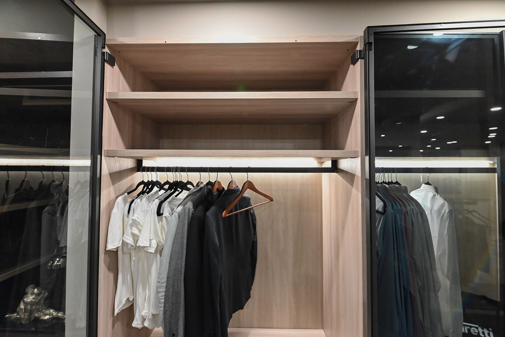 Muretti Modern Aluminum Framed Built-In Wardrobe Closet System