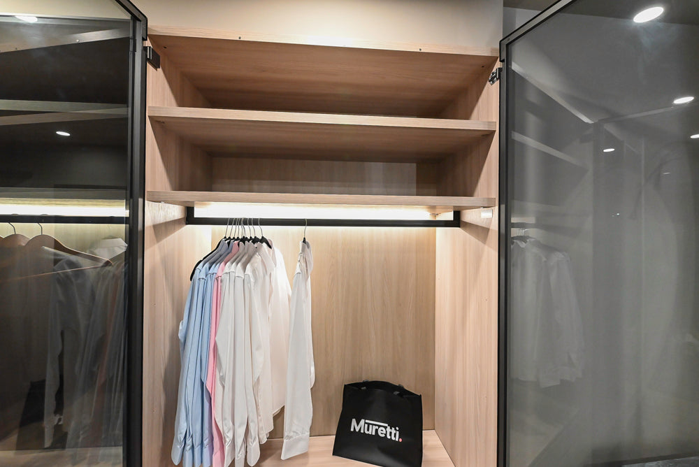 Muretti Modern Aluminum Framed Built-In Wardrobe Closet System