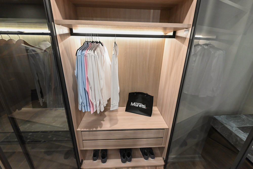 Muretti Modern Aluminum Framed Built-In Wardrobe Closet System