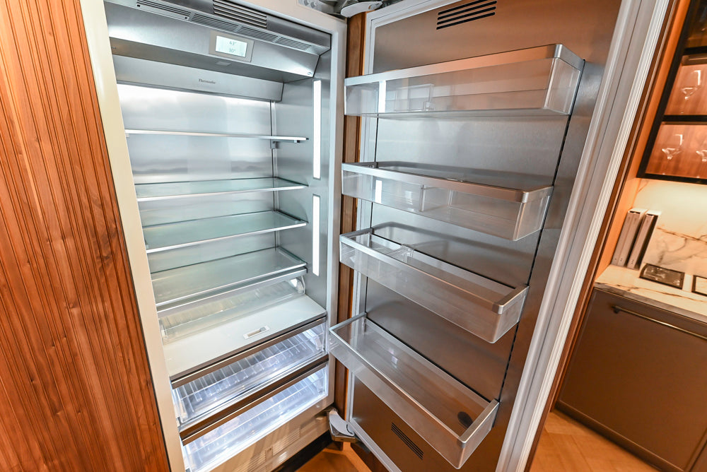Key Cucine Modern Wood Veneered Kitchen with Neolith Island, Countertops and Appliances